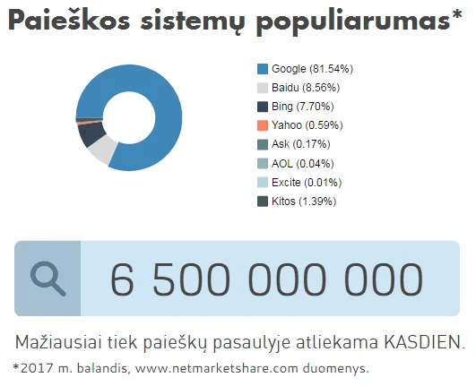 SEO populiariausia paieškos sistema - Google